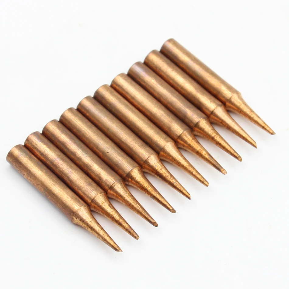 10PCS/LOT 900M-T-2C Diamagnetic copper soldering iron tip Lead-free Solder tip 933.376.907.913.951,898D,852D+ Soldering Station