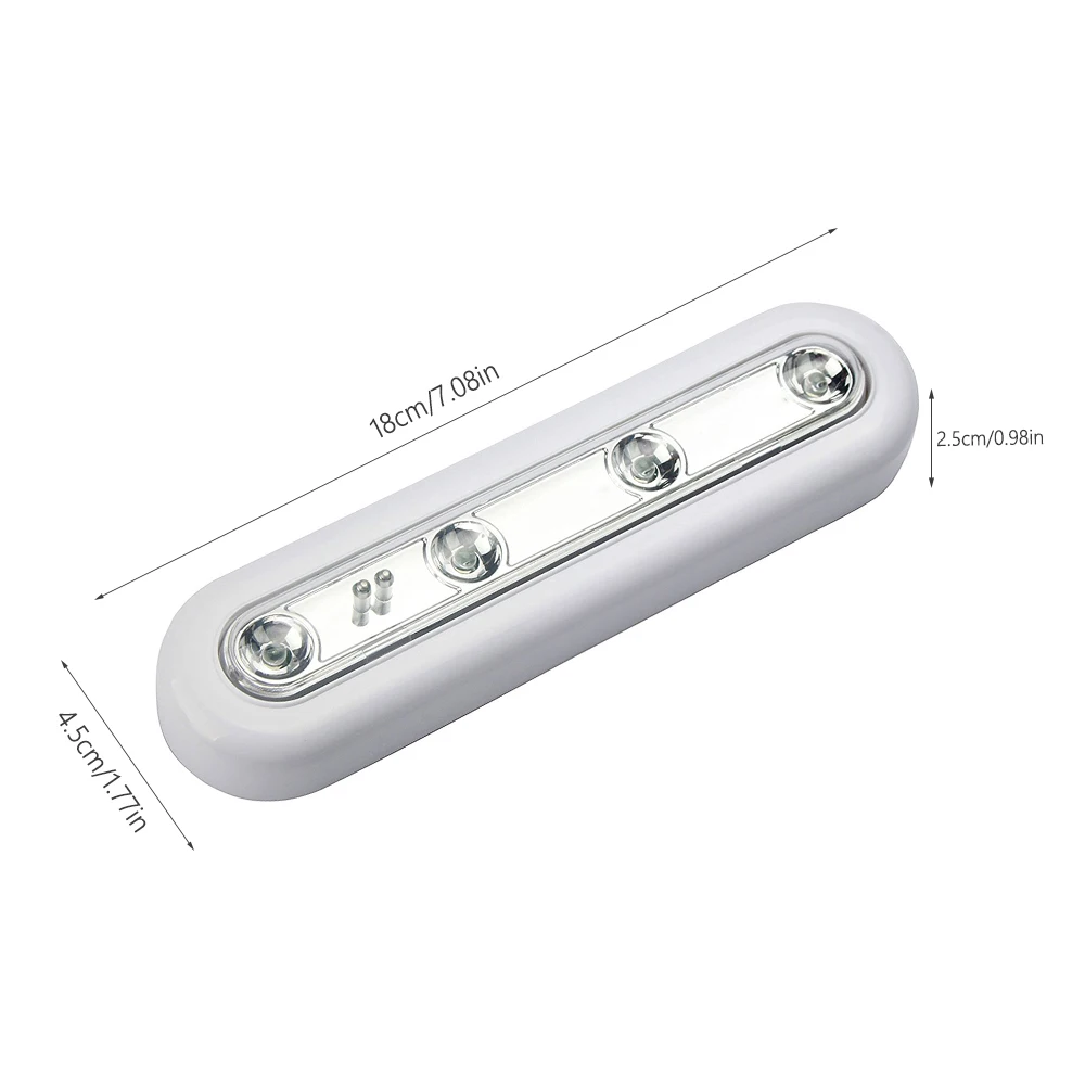 DONWEI 4 LED Touch Switch Night Light Closet Lamp Convenient Battery-powered Bar Wall Lights for Bedside Kitchen Cabinet Car