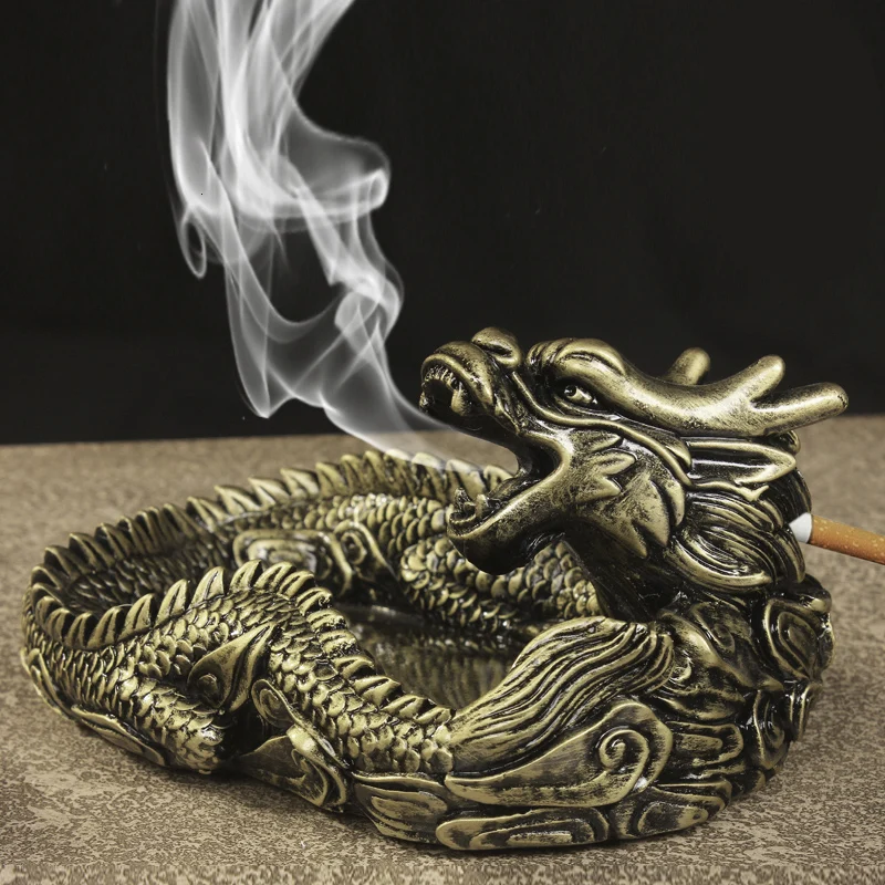 Creative Design Unique Portable Living Room Ashtray for Car interior Home Frame dragon ashtray as gift for friends