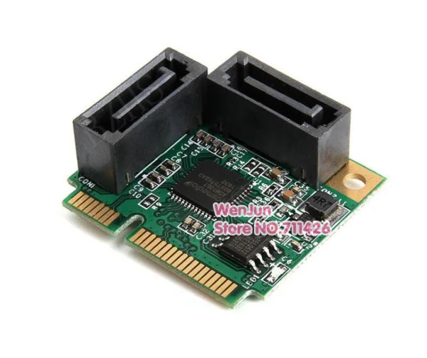 Mini PCI-Express SATAIII 3.0 6Gbps ASM1061 Controller Card Mini PCIE 2-port SATA 3.0 Expansion Card Adpater Adaptador for HDD