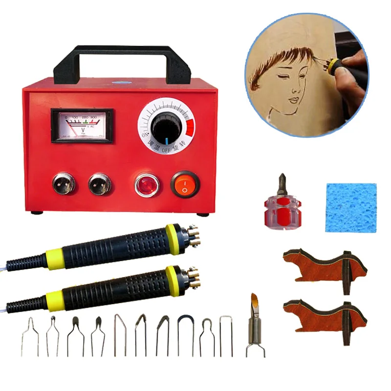 

Pyrography Tools Multifunction Handicraft Draw Wood Burning Machine Kit Adjustable Temperature Pen Gourd Crafts Leather Engraver