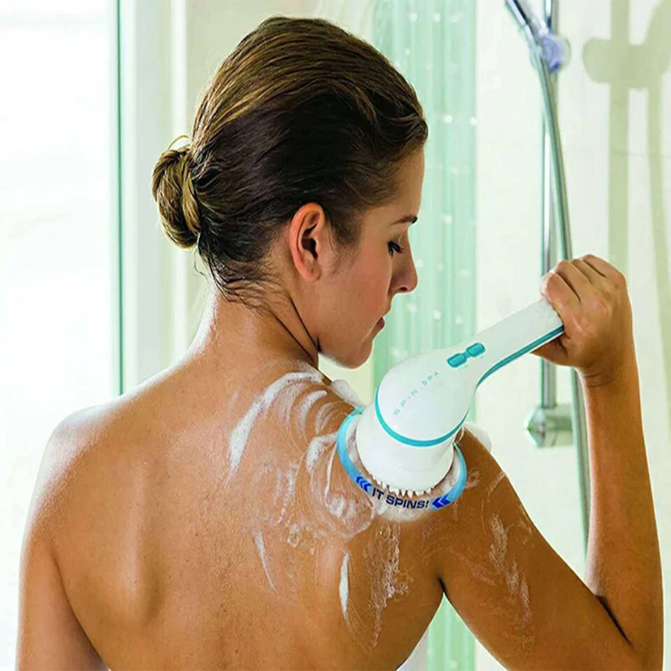 Electric shower brush 5 in1 Electric massage shower brush hand-held SPA massage shower brush waterproof bathroom electric shower