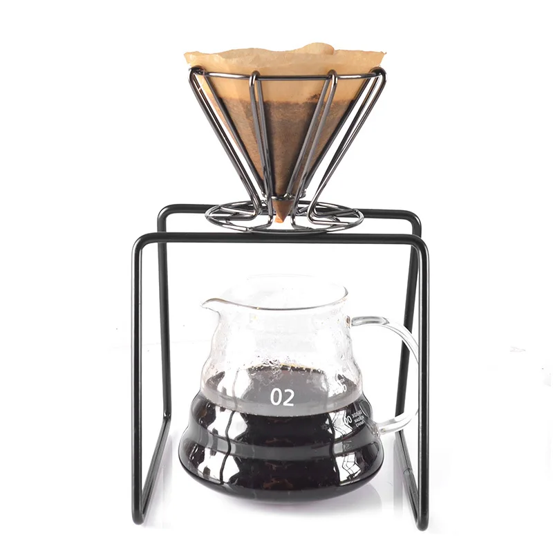 Coffee Filter Net Stainless Steel Dripper Filter Cup Holder Solid Drip Coffee Maker Household Kitchen Espresso Accessories