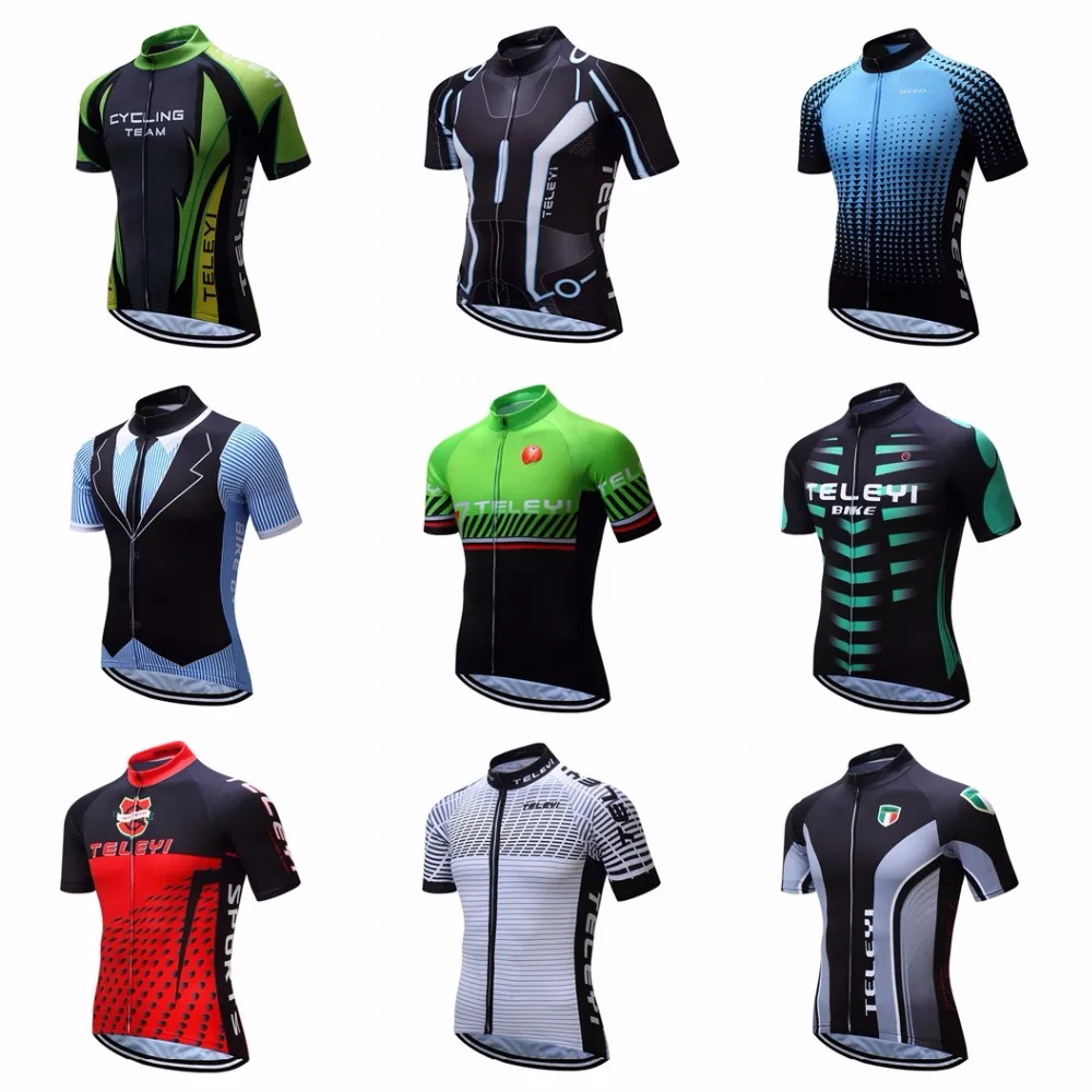 Cycling jersey Men's Bike Pro MTB Shirts Short sleeve Team Maillot Ciclismo Top Bicycle jersey Racing wear Uniform green red