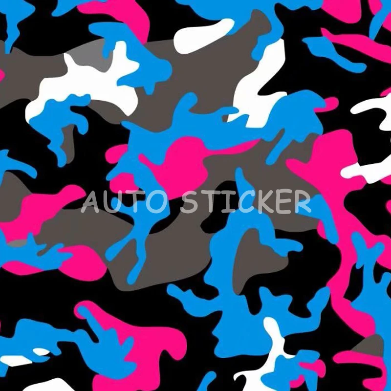 Rose Red Blue Black Colorful Snow Camouflage Vinyl Wrap Adhesive PVC Film Car Wrap Racing Car Camo Sticker Vehicle DIY Decal