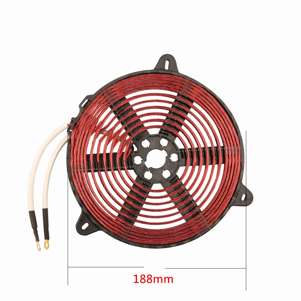 T28 2200W 188mm heat coil,enamelled copper wire induction heating coil panel ,induction cooker accessory