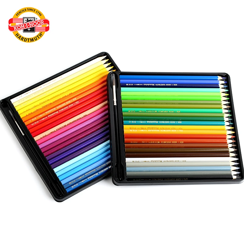 Koh-i-noor Suluboya Kalemler 24/36/48/72 Set Su Çözünür Mondeluz Aquarell Priscolor pastili sopa Çizim Kalem Sanat Malzemeleri