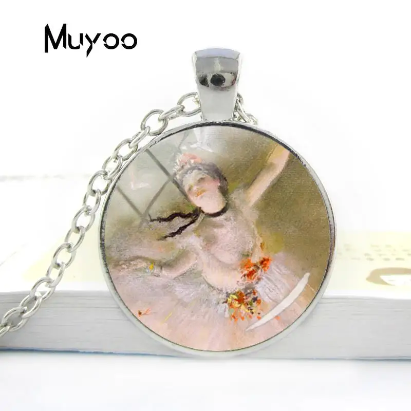 2018 New Design Edgar Degas Ballerina Necklaces Vintage Dancer Fine Art Print Necklace Glass Pendant Round Necklace Jewelry