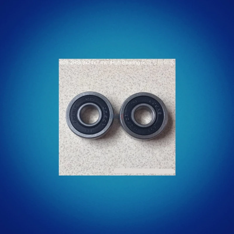 Free shipping 10pcs 609-2RS (9*24*7 mm) Miniature Deep Groove Ball Bearings 609 2RS rubber sealed 609RS for bike&fishing