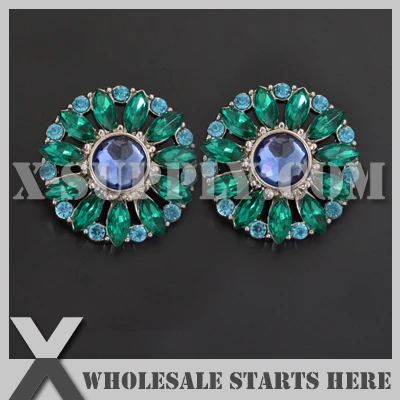 RB1064AM / Amy Acrylic Rhinestone Button with Shank for Clothing,Bobby Pin,Flower Clippie