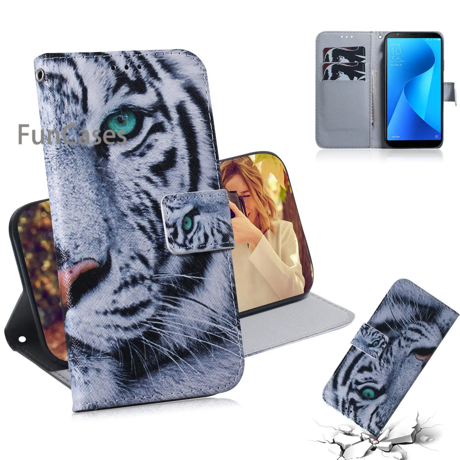 Animal PU Leather Flip Case For Asus ZB570TL Ajax Hoesje sFor Asus carcaso Zenfone Max Plus (M1) ZB570TL Telephone Accesories