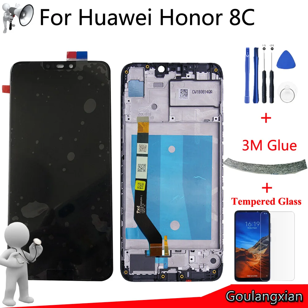 AAA Original LCD With Frame For Huawei Honor 8C Display Touch Screen Digitizer Assembly For Honor Paly 8C BKK-AL10 BKK-L2 LCD