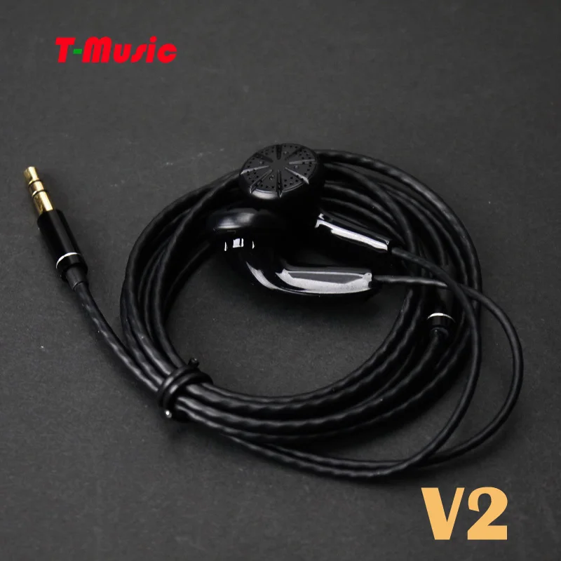 New Version2 Black / Hifi T-Music DIY Earphone / 3.5mm In-Ear Earbud Headset Nature Balanced Sound