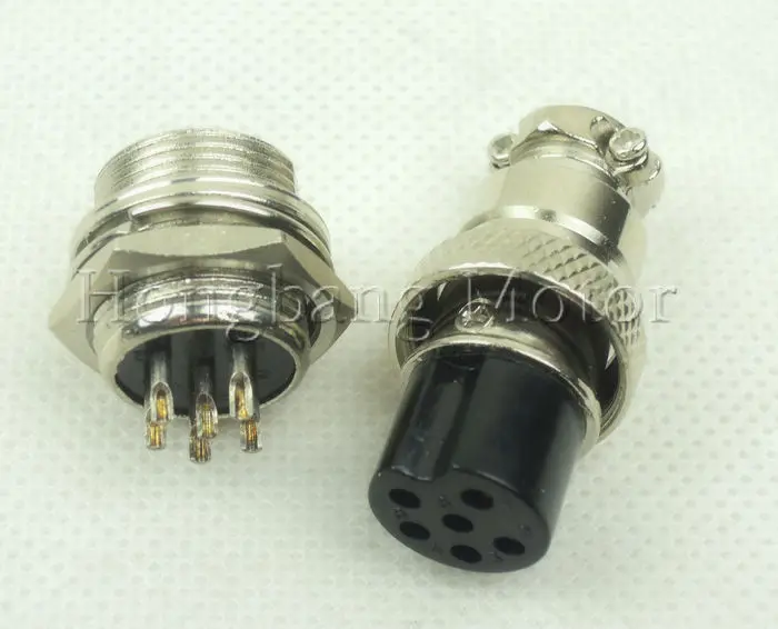 

Free Shipping 50pair=100pcs 6 Pin 16mm Male & Female Wire Panel Connector kit GX16 Socket+Plug for aviation,computer ect.