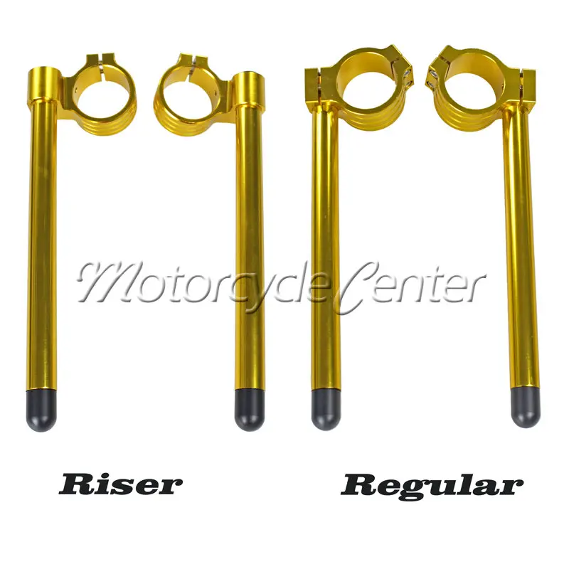 43mm Clip Ons Riser Regular Fork Tube CNC Handlebars For Suzuki GSXR750 GSXR1100 GSXR 750 1100 RF600 RF900 GSF1200 Bondit Gold