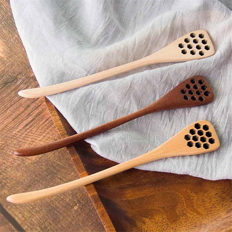 100Pcs/Lot Japan Style Wood Stirring Bar Spoon with Long Handle for Mixing Coffee Honey Jam Sticks Tableware Accessories LX0119