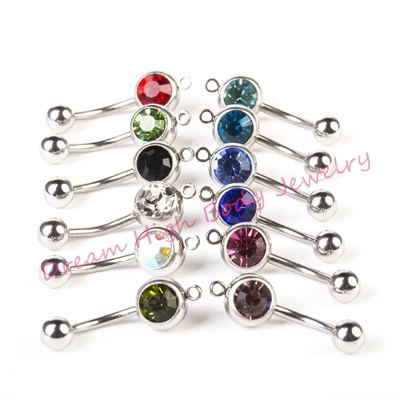 aco barriga bar umbigo moda body piercing joias cadeia 14g com o anel para pingente dangle 316l cirurgico 01