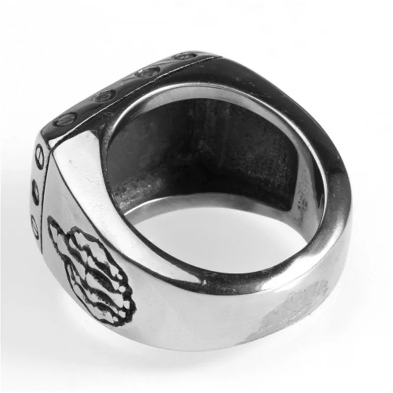 FTW letters Men\'s stainless steel ring, punk domineering titanium steel ring FTW letters