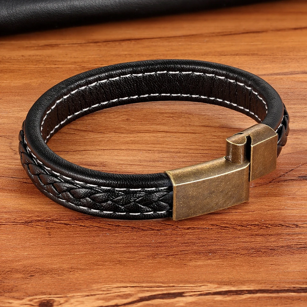 XQNI New Classic Fashion Bangle Jewelry Top Sale Genuine Leather Bracelet For Men Women Hand Accessories Bangle Spacial Gift