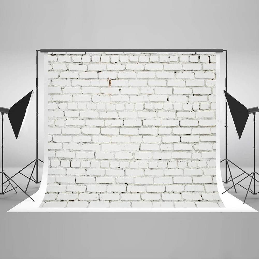 

VinylBDS 8x8ft White Brick Wall Photography Backdrops Portrait Baby Shower Backdrop Princess Photo Studio Background Backdrop