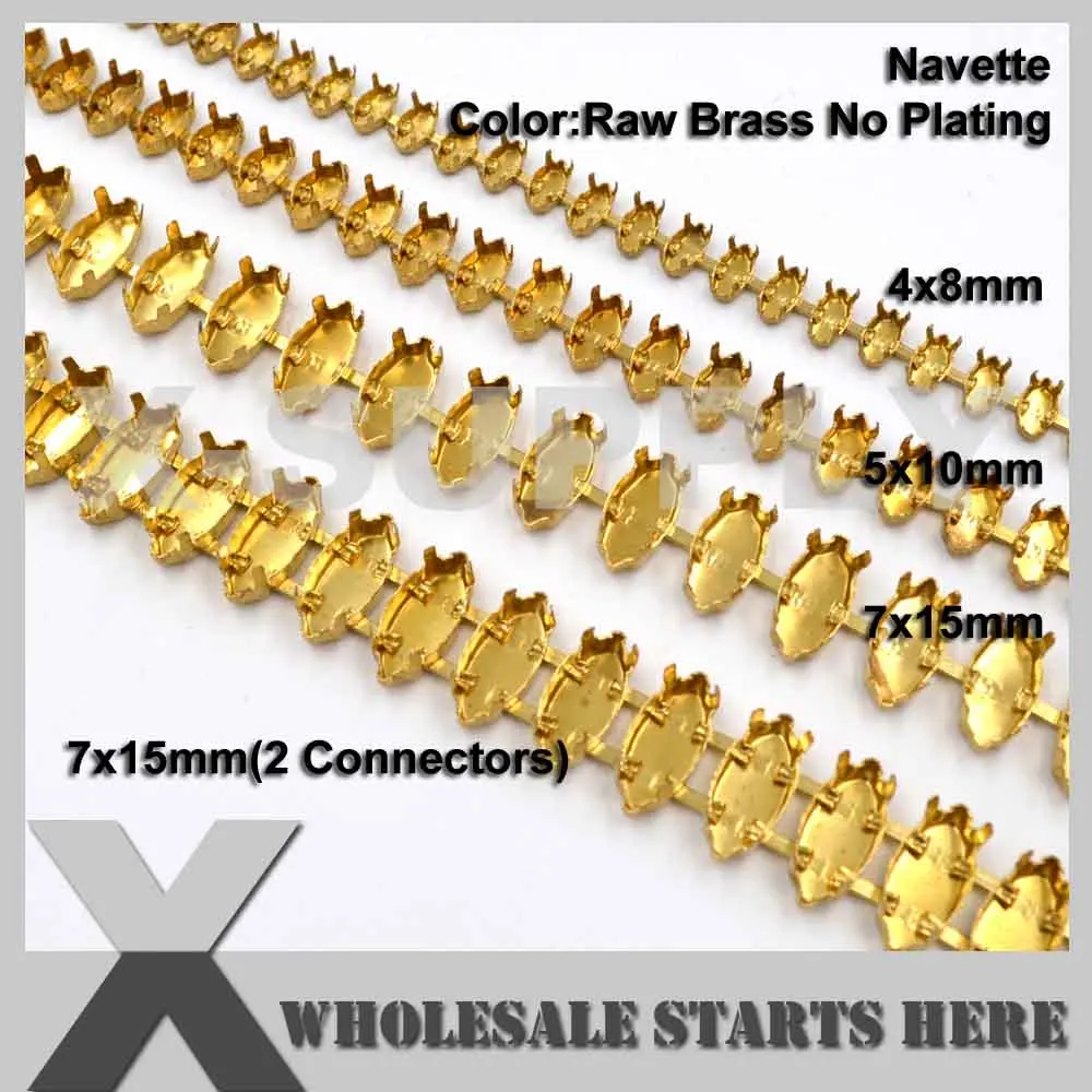 SS38(8mm) Round Empty Cup Chain Without Rhinestones for Craft/Shoe/Jewelry/Apparel (Center Connectors)