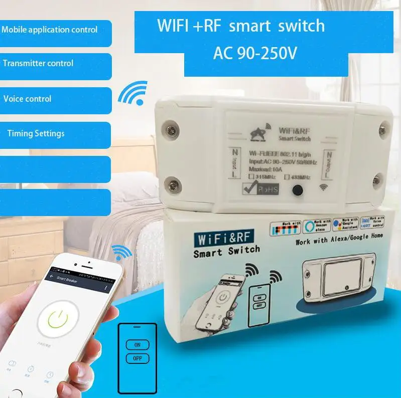 RF WIFI Wireless remote control switch AC 90V 110V  120V 220V 240V  wall button switch 433mhz /315mhz