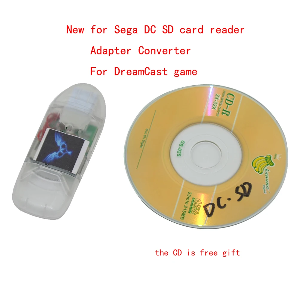 Nuevo lector de tarjetas SD para Sega DC con adaptador de luz indicadora, convertidor para juego DreamCast