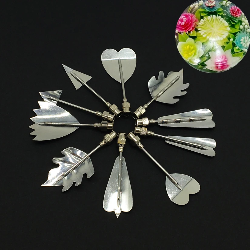 Set D 10 Pcs/set Stainless Steel 3 D Gelatine Jelly Art Tools, Fondant Cake Decorating Sugarcraft Tools