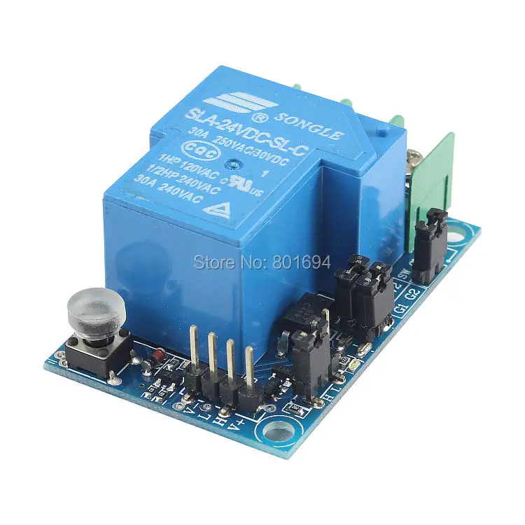 10Pcs/Lot 1-Channel Multifunction Relay Module 30A DC5V / 12V / 24V Selectable TTL Level High / Low Triggering Options