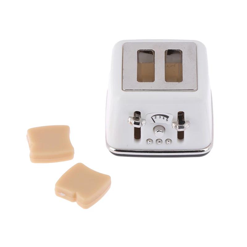 

1/12 Cute Dollhouse Bread Machine With Toast Miniature Decorations Toaster Dollhouse Mini Accessories