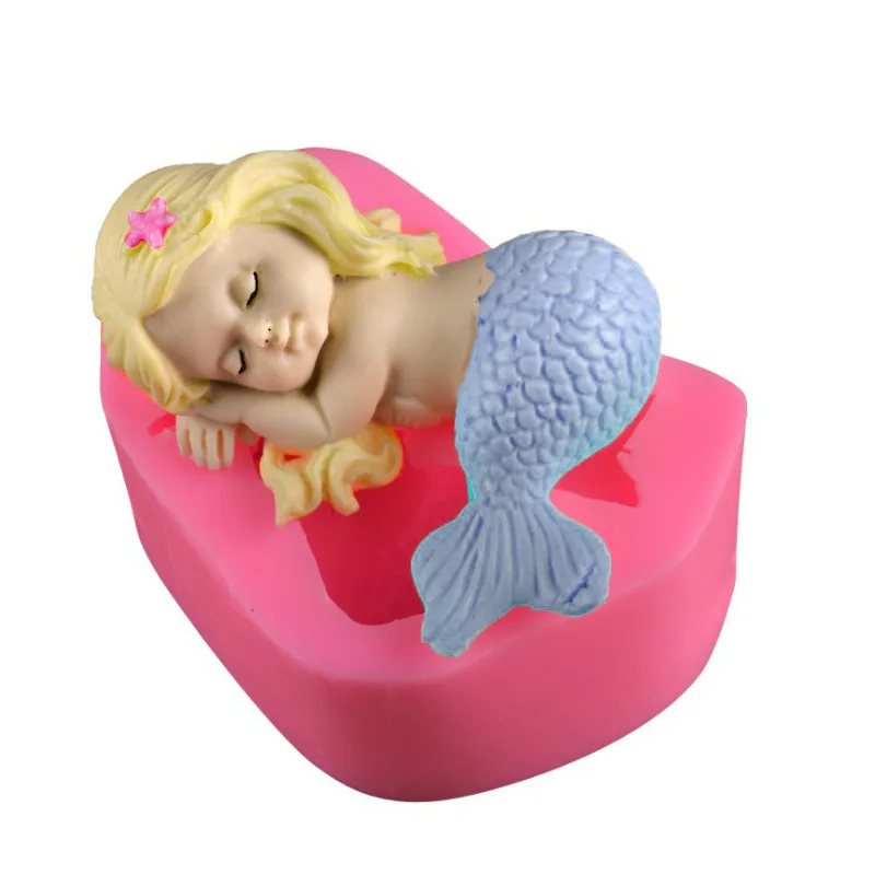 Mermaid fondant silica gel mold, imitation mermaid DIY cake