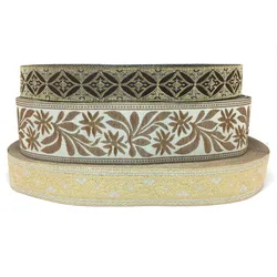 10YARD/LOTS 27MM 32MM 50MM Woven Jacquard Ribbon Embroidered flower not cotton ribbon Plant a large number of inventory