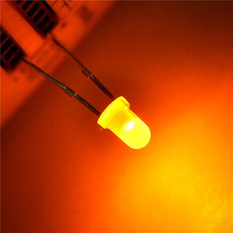 LED light-emitting diode 3 MM putaran kuning kuning (50 pcs)