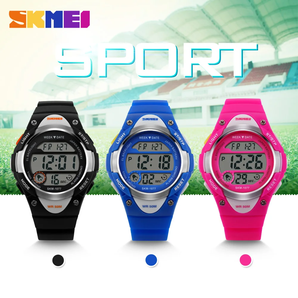 SKMEI Kinder Uhren Nette Kinder Uhren Sport Cartoon Uhr für Mädchen jungen Gummi kinder Digitale LED Armbanduhren Reloj