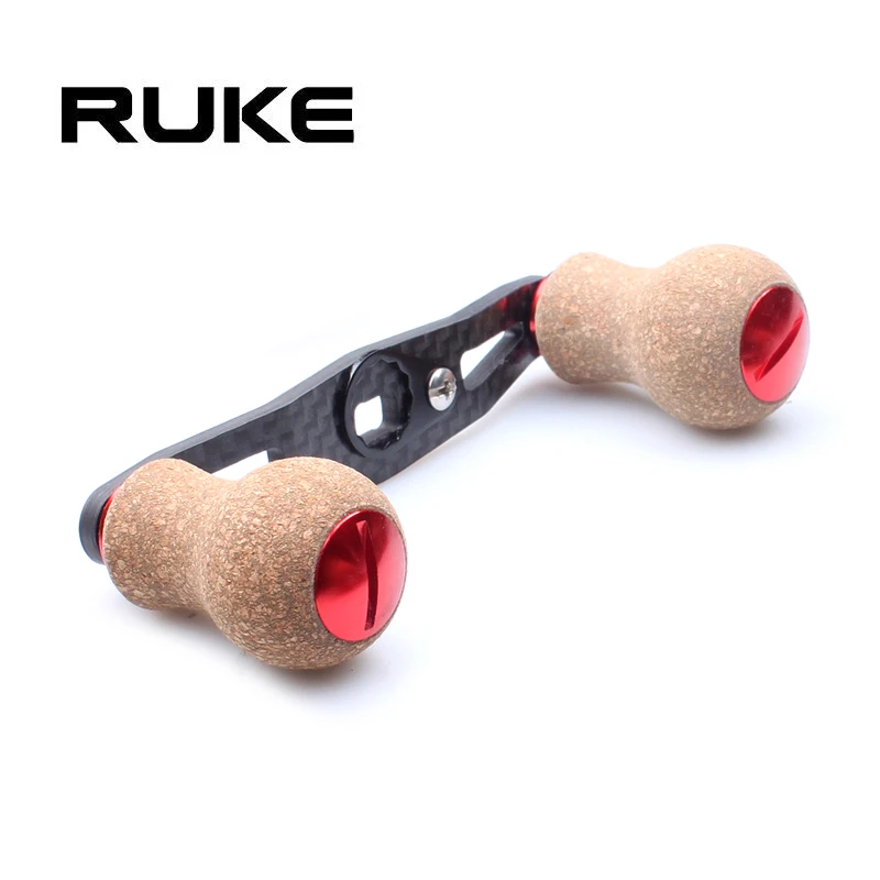 Ruke  New Fishing Reel Handle Carbon Fiber for Shimano D/A Type Baitcasting With Cork Knob Hole size 7*4/8*5mm Length 90mm