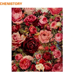 CHENISTORY Romantic Rose Flower Diy Painting By Numbers Modern Wall Art Picture Unique Gift For Wedding Decoration 40x50cm Arts