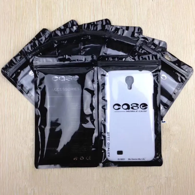 12*21cm 5000pcs Plastic zipper Bag CellPhone Mobile Phone Case Cover Packaging Package Zip lock accessories earphone case bag