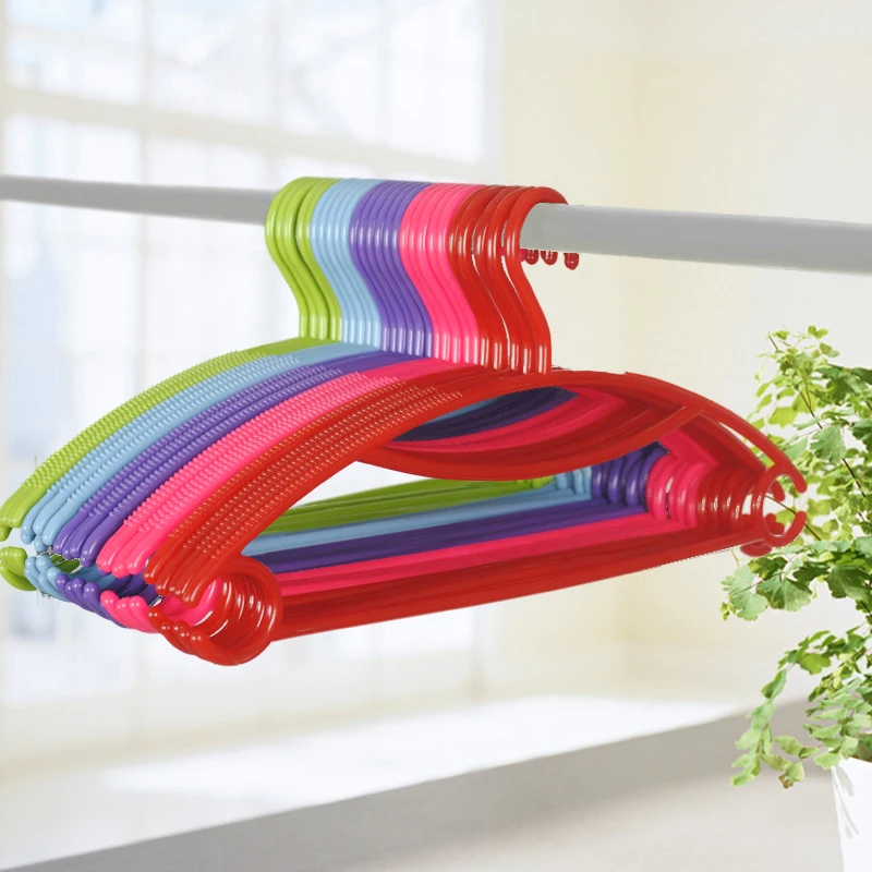 10pcs/lot 41cm  Adult Plastic Hanger Colorful Clothes Hangers