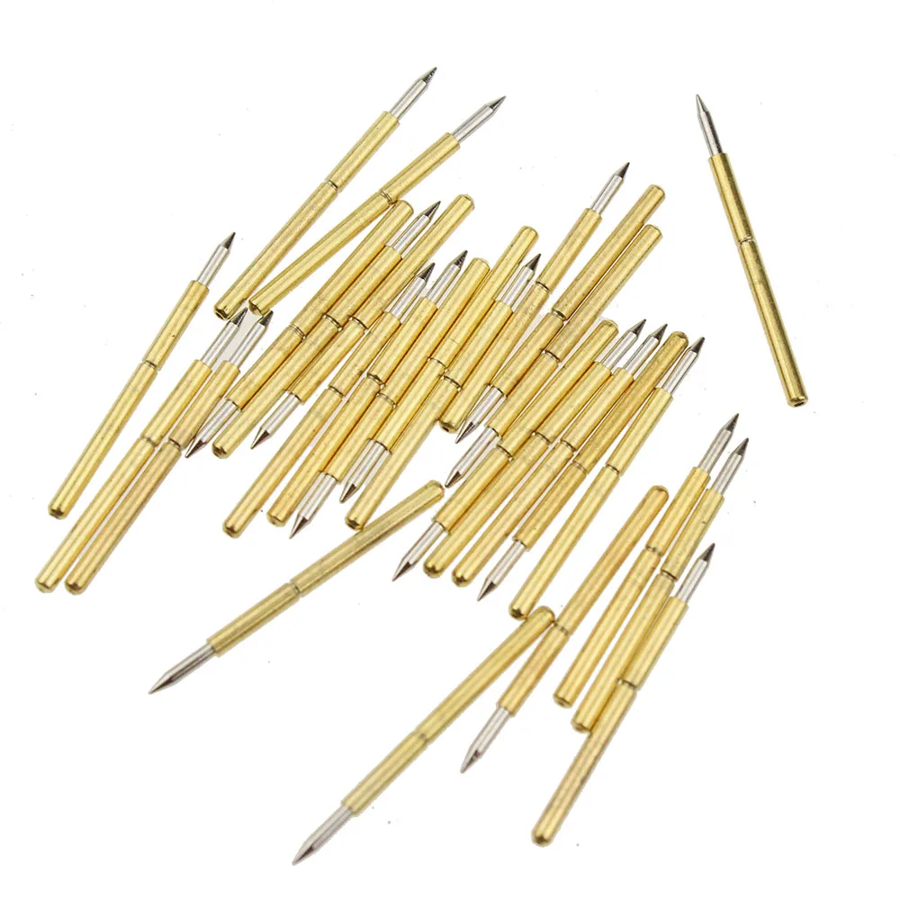 50pcs P75-B1 Spring Test Probes Pogo Pins Cusp Spear Head Dia 1.02mm 100g For Testing Tools