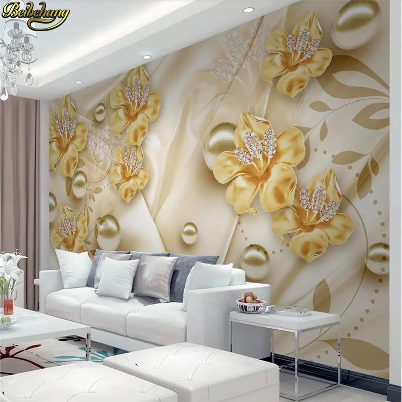 beibehang Custom papel de parede 3d flooring Jewelry Flower 3d wallpaper living room TV Background wall paper home improvement