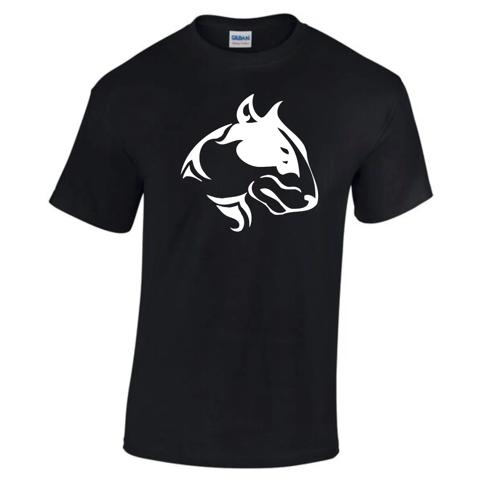 2019 New Short Sleeve Men 100 % Cotton Tee Shirt Tribal Bull Terrier Dog T Shirt. Choice of Colours. Available Custom Tee Shirts