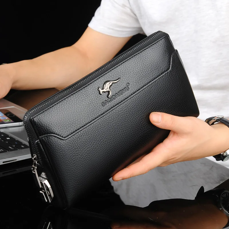 men\'s clutch bag password Long wallet PU leather carteira zipper masculino Many slot mens large purse business wallet Clutche