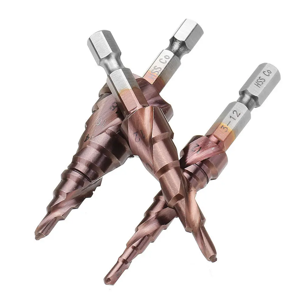 HSS M35 5% الكوبالت خطوة مثقاب الخشب HSSCO عالية السرعة الصلب مخروط عرافة عرقوب المعادن مثقاب الخشب s أداة مجموعة ثقب القاطع ل الفولاذ المقاوم للصدأ