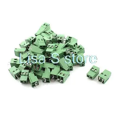 50Pcs HG129-5.08 2Position 2Pin 5.08mm Screw Terminal Barrier Blocks 300V 20A