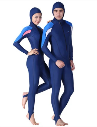 Men Hooded One piece Swimsuit Plus Size Scuba Diving Wetsuits Lycra Surfing Womens surf clothes neoprene Swimming Suit