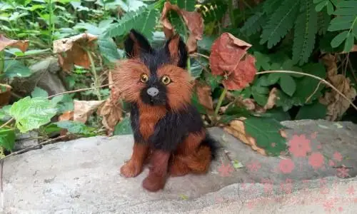 

Имитационная модель собаки-волкодава, приседающей, 13x10 см, ручная работа, модель из полиэтилена и меха, игрушка-реквизит, украшение для дома, рождественский подарок w4145