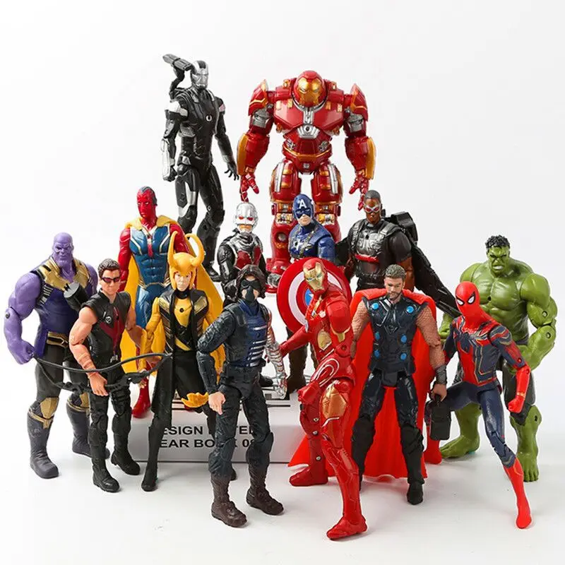 infinity-war-avengers-3-guerra-civile-hulk-iron-man-spiderman-thanos-vision-capitan-america-thor-loki-action-pvc-figure-set-giocattoli