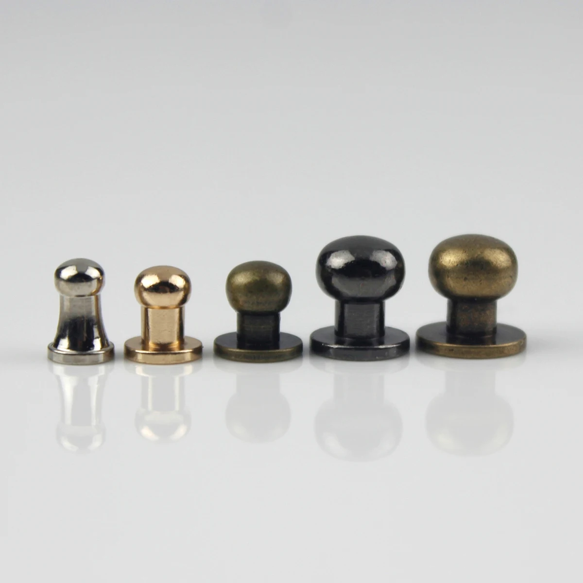 10 Stück Sam Brown Browne-Knöpfe mit Schraubverschluss, runder Kopf, Kugelpfosten-Nieten, Nagelnieten, Lederhandwerk, Hardware-Zubehör – Detail 3