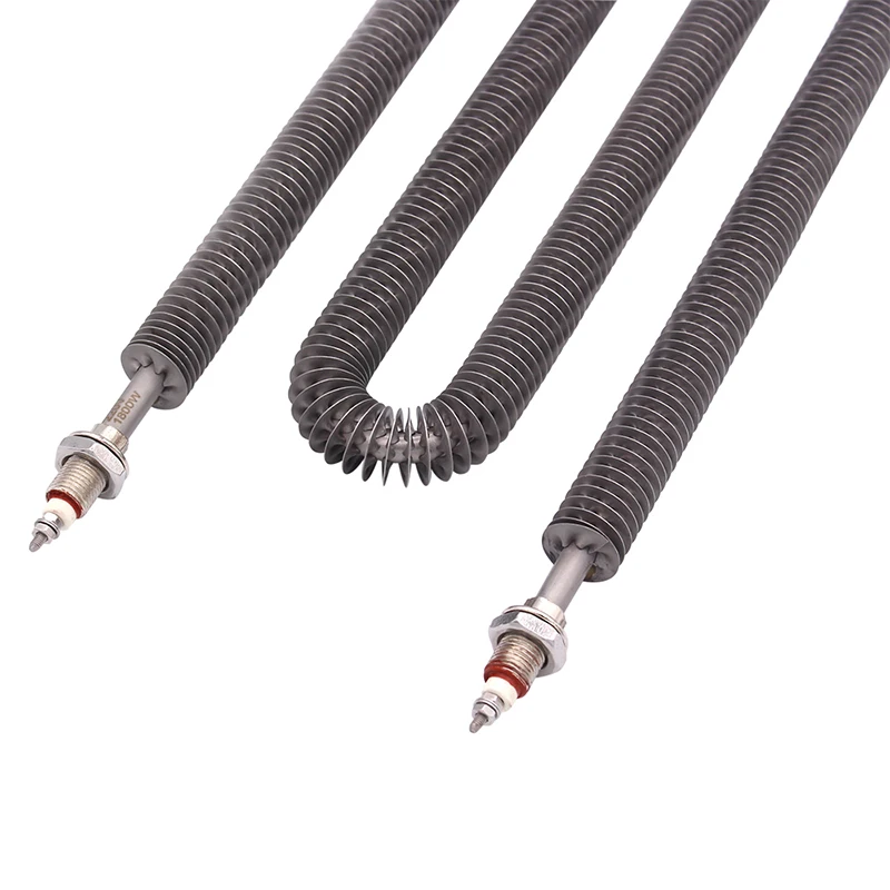 DERNORD Electric Finned Tubular Heater SUS304 Air Drying Oven Heating Element with M12 Thread  220v 1kw/1.5kw/1.8kw/2kw/2.5kw