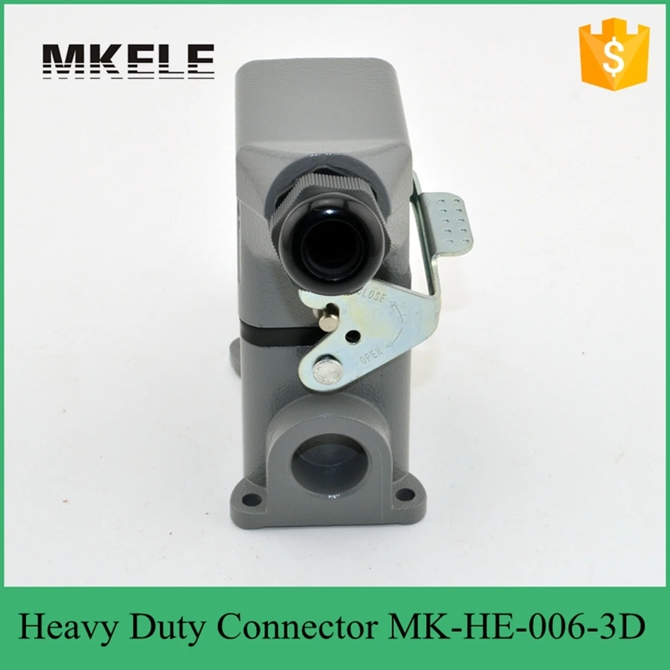 6 PIN 16A Rated Voltage 400/500V Rectangular Heavy Dc Power Cable Connector,heavy Duty Compression Connector MK-HE-006-3D